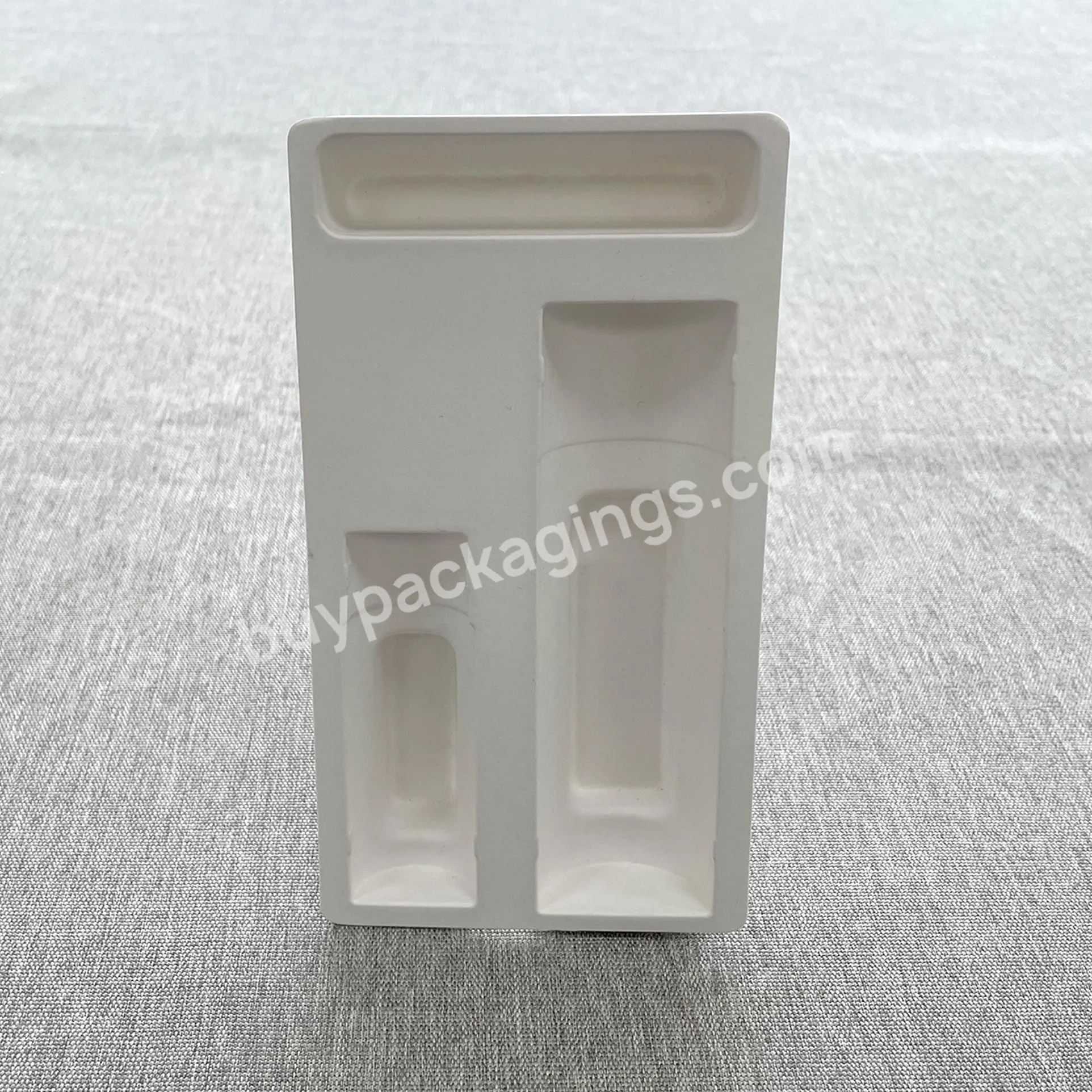 Good Selling Recyclable Wet Press Sugarcane Molded Pulp Tray Cosmetic Packaging Box Inner Tray