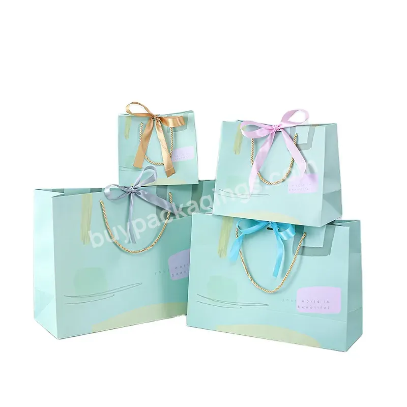 Good Selling Shopping Bag With Handles For Packaging Bow Gift Paper Bags For Clothing Birthday Gift Bag - Buy Paper Bags With Handles,Bow Gift Paper Bag,Birthday Gift Bag.