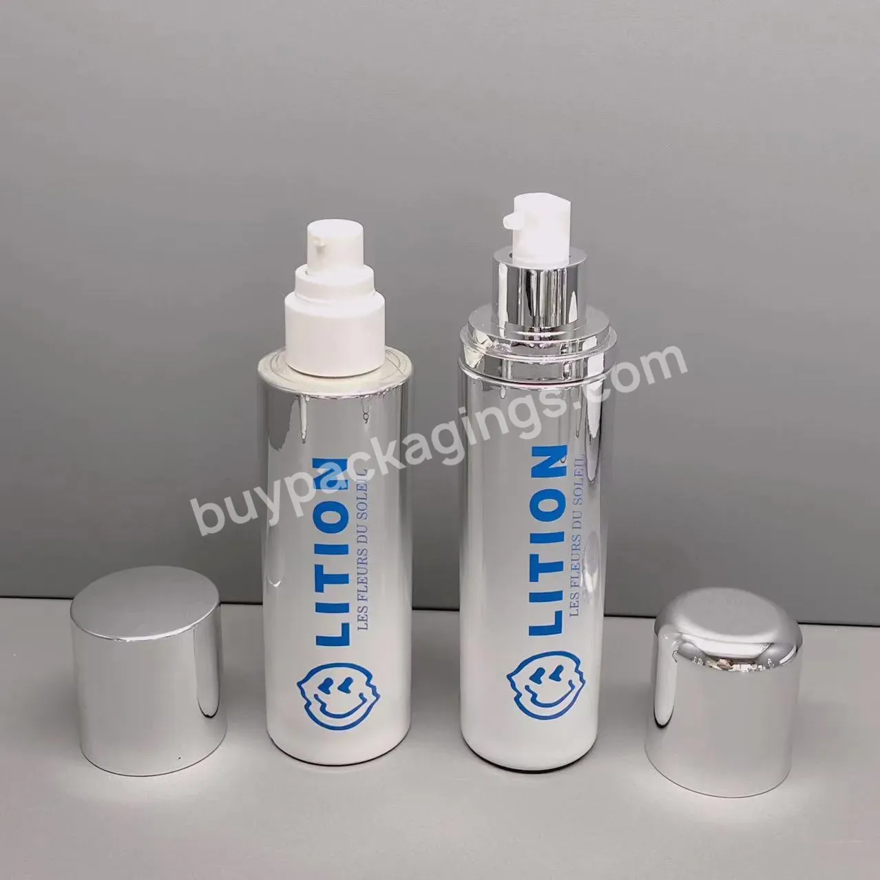 Gradient Silver Uv Coating Glass Lotion Bottle Cosmetic Packing Set With Cream Jar 40/100/120ml - Buy Uv Coating Glass Lotion Bottle,120ml Lotion Bottle,Cream Jar.