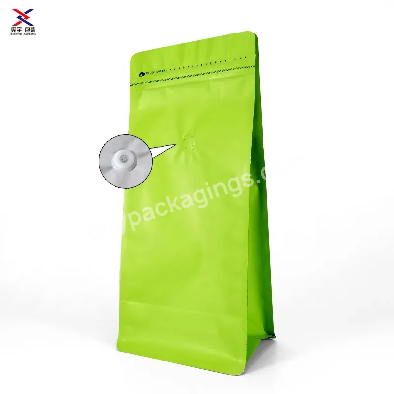 Gravure Printing Aluminum Foil Flat Bottom Stand Up Coffee Packaging Bags With Valve - Buy Easy Tear Top And Degassing Valve Coffee Bags,Colorful Eight Sided Sealed Food Plastic Bags,Aluminum Foil Light Proof Sealing Bag.
