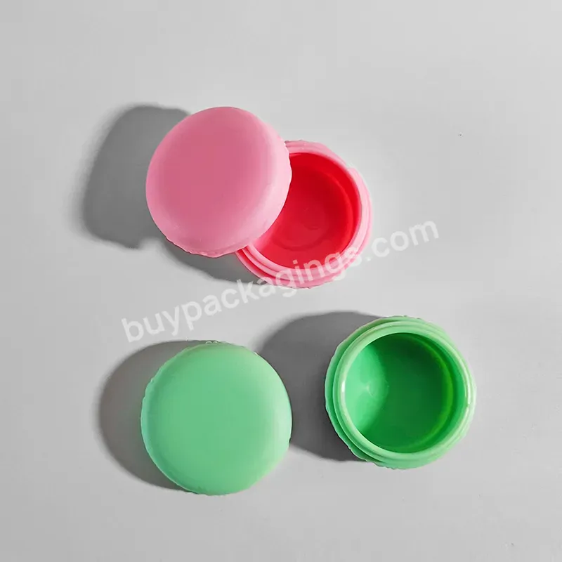 Green Yellow Pink Plastic Jars New Design Macaron Pill Box Macaron Shape Jars Lip Balm Jar For Cream - Buy Lip Balm Jar,Cheap Mini Mason Jar,Macaron Shape Cream Jar.