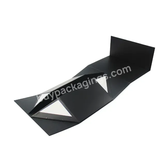 Guangzhou Custom Logo Folding Black Paper Flat Pack Luxury Magnetic Closure Packing Gift Box Wholesale - Buy Magnetic Closure Box,Flat Pack Gift Box,Folding Magnetic Gift Box.