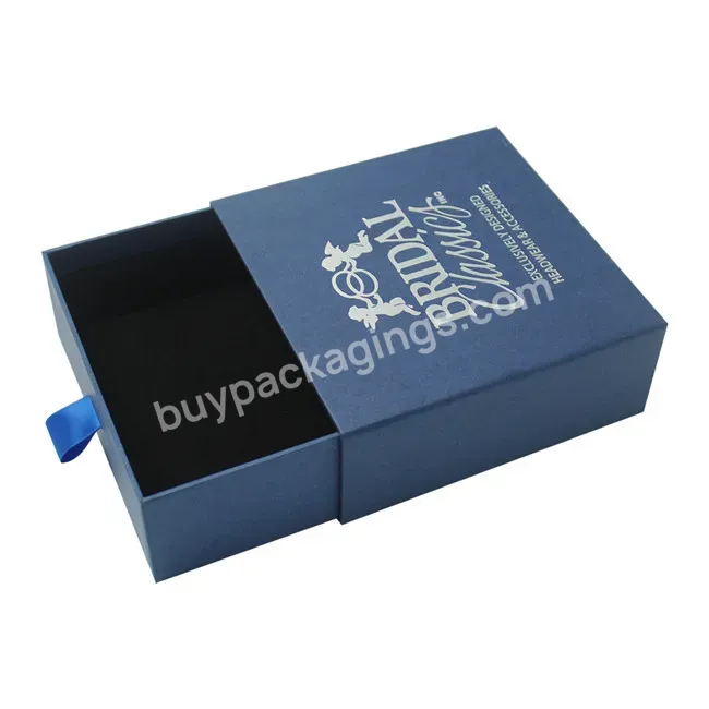 Guangzhou Huaisheng Luxury Mini Empty Customized Paper Cardboard Slide New Light Blue Jewelry Gift Leather Box Logo - Buy Drawer Box,Sliding Box,Sliding Jewelry Box.