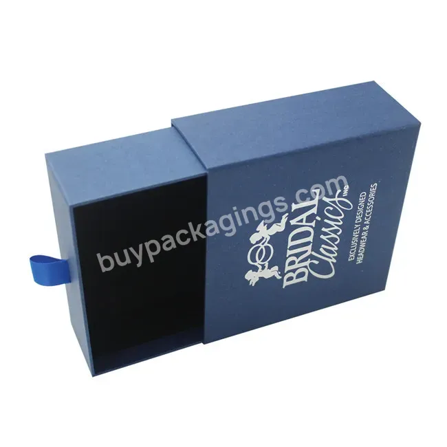 Guangzhou Huaisheng Luxury Mini Empty Customized Paper Cardboard Slide New Light Blue Jewelry Gift Leather Box Logo - Buy Drawer Box,Sliding Box,Sliding Jewelry Box.