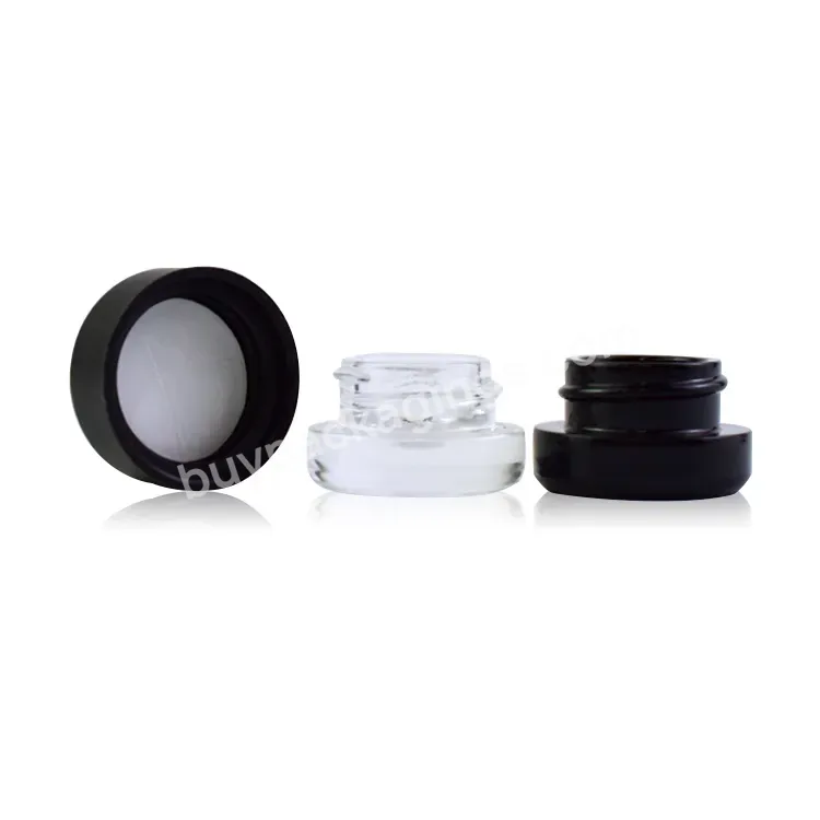 Half Arch Black Clear White Child Resistantglass Concentrate Jar Glass Container - Buy Leaf Salve Cream Refillable Containers Jar,High Quality 5ml Glass Concentrate Container,Glass Concentrate Container.