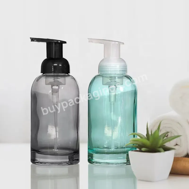 Hand Soap Bottle Thick Clear Round Glass 250ml 350ml Glass Dropper And Lotion Bottle Pump Sprayer Screen Printing Personal Care - Buy Glass Hand Soap Bottle,Foam Soap Dispenser Bottle Pump,Hand Soap Bottle.