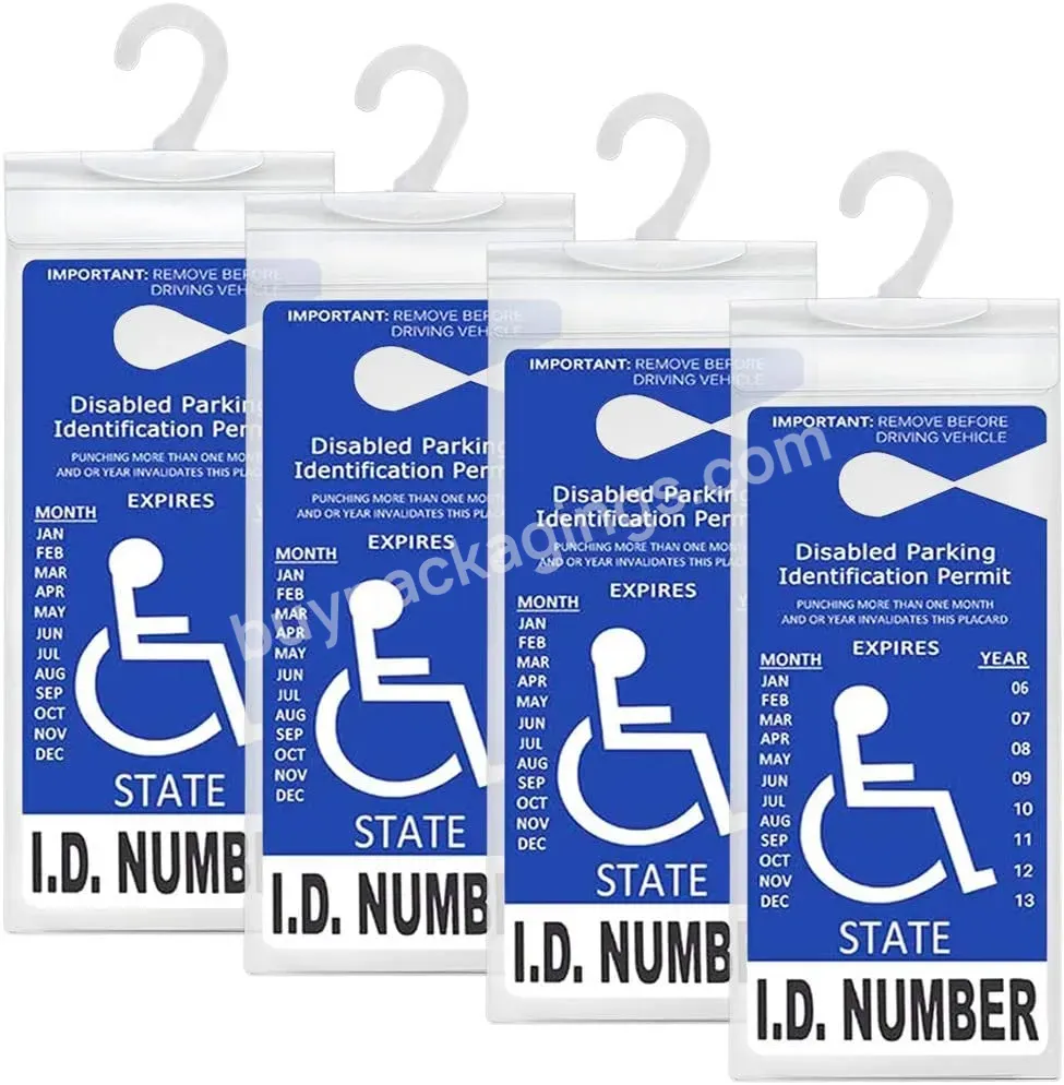 Handicap Parking Placard Holder Transparent Disabled Parking Permit Placard Protective Holder Cover With Large Hanger - Buy Blue Badge Holders Handicapped Parking Card Disabled Pvc Bag,High Quality Transparent Product Price Trademark Waterproof Handi