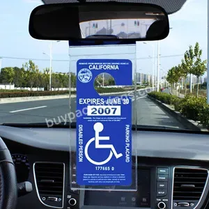 Handicap Parking Placard Holder Transparent Disabled Parking Permit Placard Protective Holder Cover With Large Hanger - Buy Blue Badge Holders Handicapped Parking Card Disabled Pvc Bag,High Quality Transparent Product Price Trademark Waterproof Handi