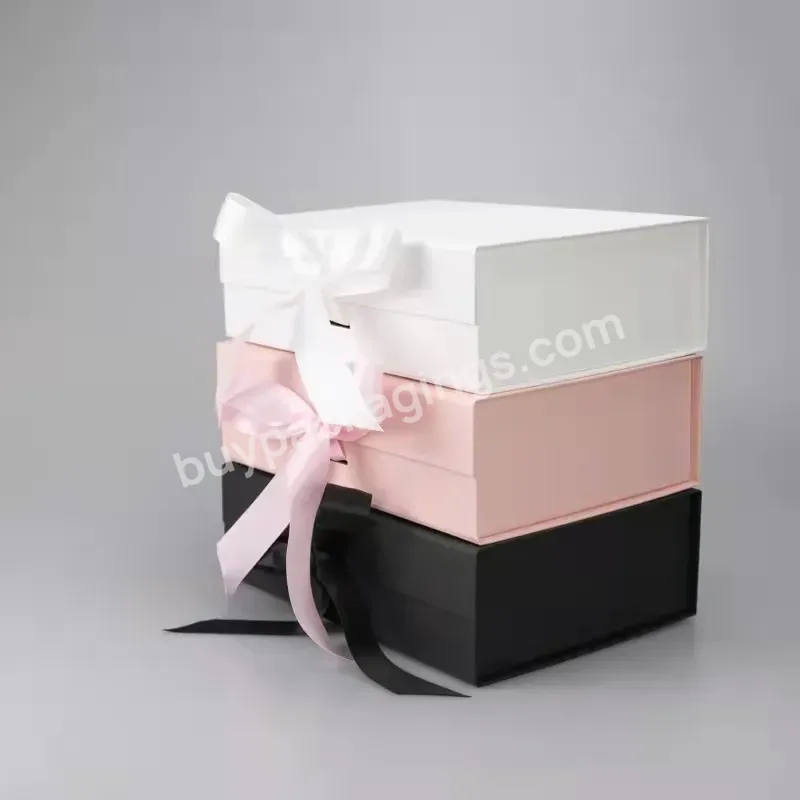 Hard Cardboard Christmas Gift Red Packaging Boxes With Fixed Ribbon - Buy Gift Packaging Box,Boxes With Ribbon,Christmas Gift Box.