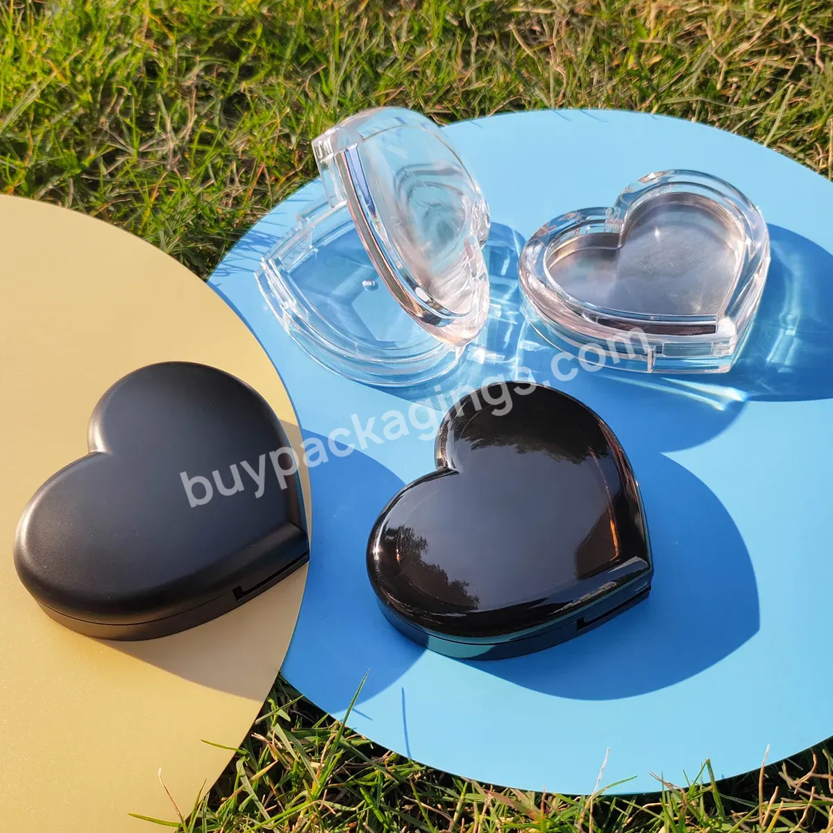 Heart-shaped Compact Powder Case With Aluminum Pan Cosmetic Packaging Empty Blush Case Plastic Eye Shadow Case - Buy Compact Powder Packaging Blush Case Pink Eyeshadow Compact Luxury Eyeshadow Case Heart Shaped Makeup Compact,Pressed Powder Compact C