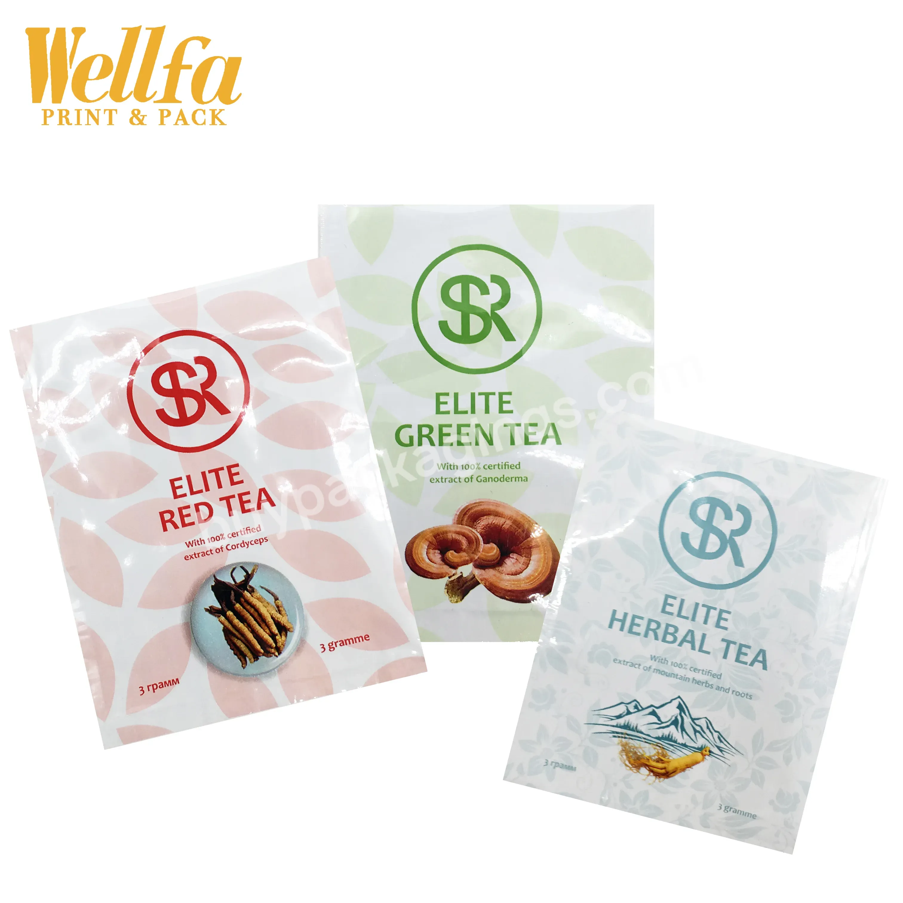 Heat Sealable Foil Tea Sachet Bag Packaging 3 Side Seal Sachet - Buy Tea Sachet,Sachet Tea Bag,Sachet Bag Packaging.