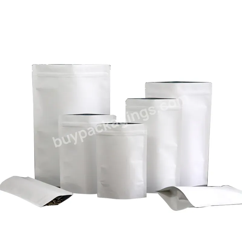 Heat Sealing Zipper Biodegradable White Kraft Paper Bag Stand Up Coating Aluminum Foil Inside Food Paper Bag - Buy Food Paper Bag,Biodegradable Kraft Paper Bag,Zipper Paper Bag.