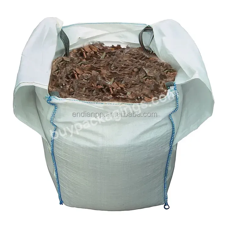 Heavy Duty Open Top Fibc 1500kg 1.5 Ton Big Jumbo Bags For Soil Wood Building Waste Package