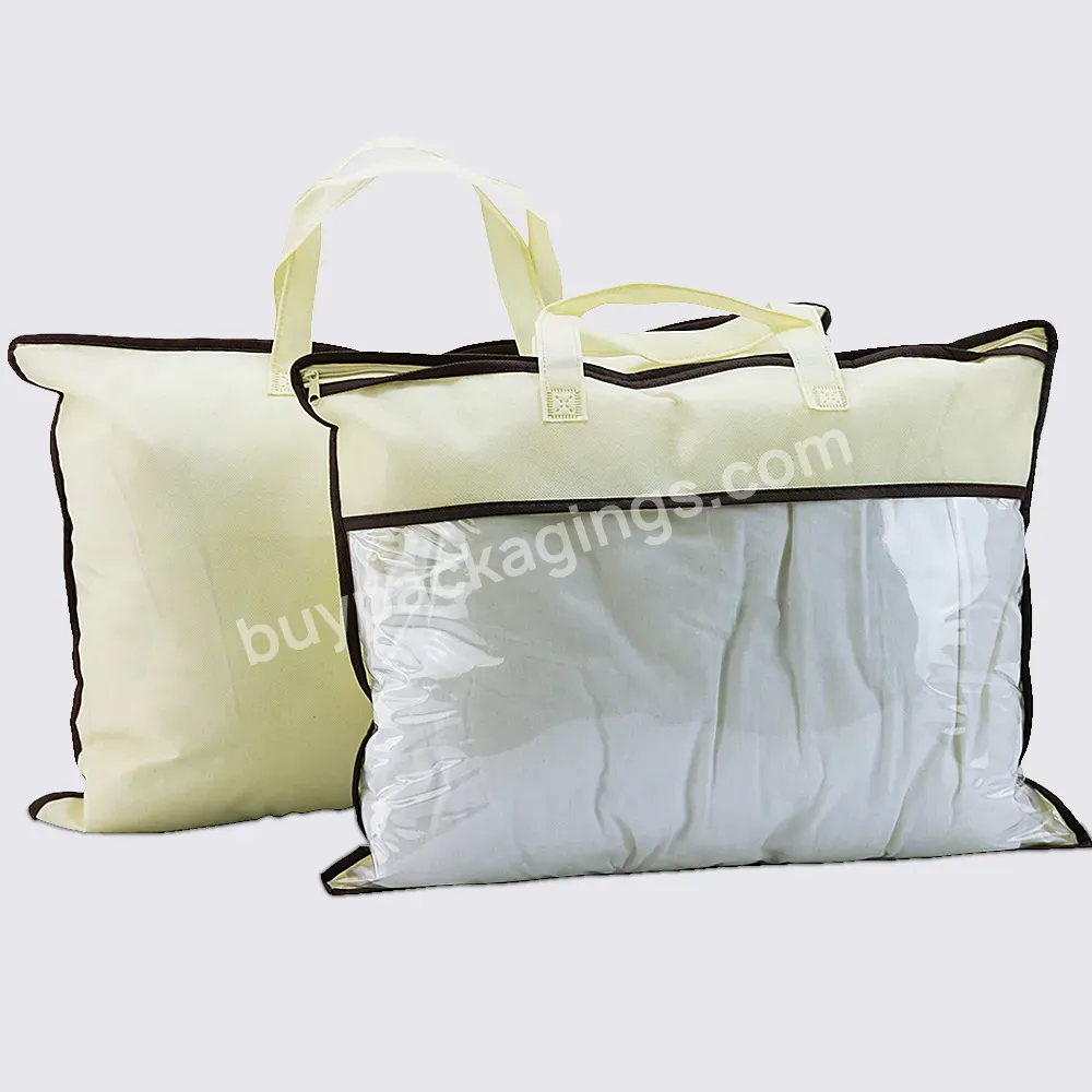 High Bearing Pvc 80gsm Nonwoven Fabric Bedsheet Zipper Bag For Duvet Pillow Packing With Handle - Buy Bedsheet Bag,Pvc Bedsheet Zipper Bag,Pvc Fabric Bag For Pillow Bedsheet Duvet Packing.