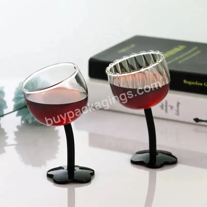 High Borosilicate Glass Transparent Flower Goblet Wine Glasses Champagne Whisky Juice Cup - Buy Goblet Wine Glasses,Glass Wine Cup,High Borosilicate Glass.