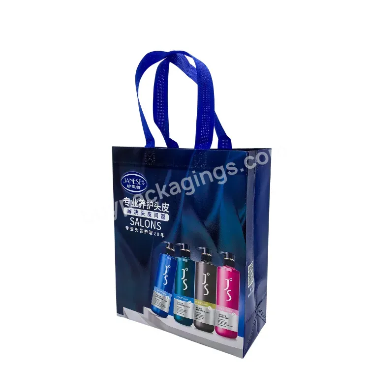 High Capacity Eco-friendly Laminated Waterproof Reusable Pp Non Woven Shopping Bag With Reinforced Handle