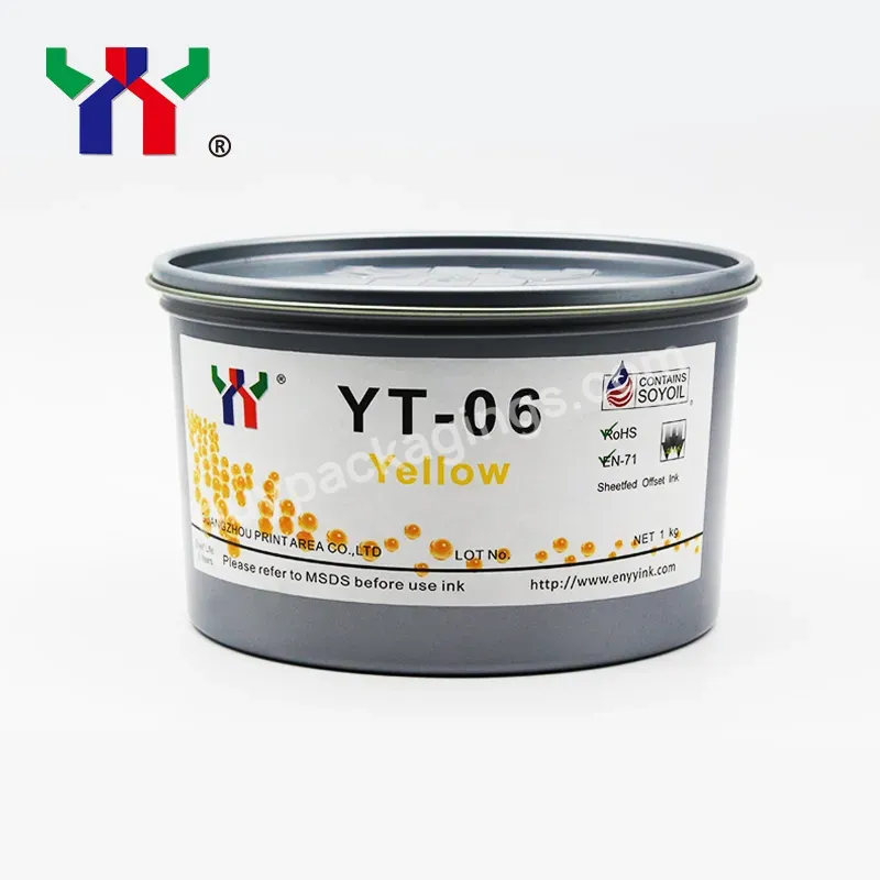 High Color Concentration Ceres Yt-06 Eco Soya Offset Printing Ink For Melamine,Yellow,1 Kg/can