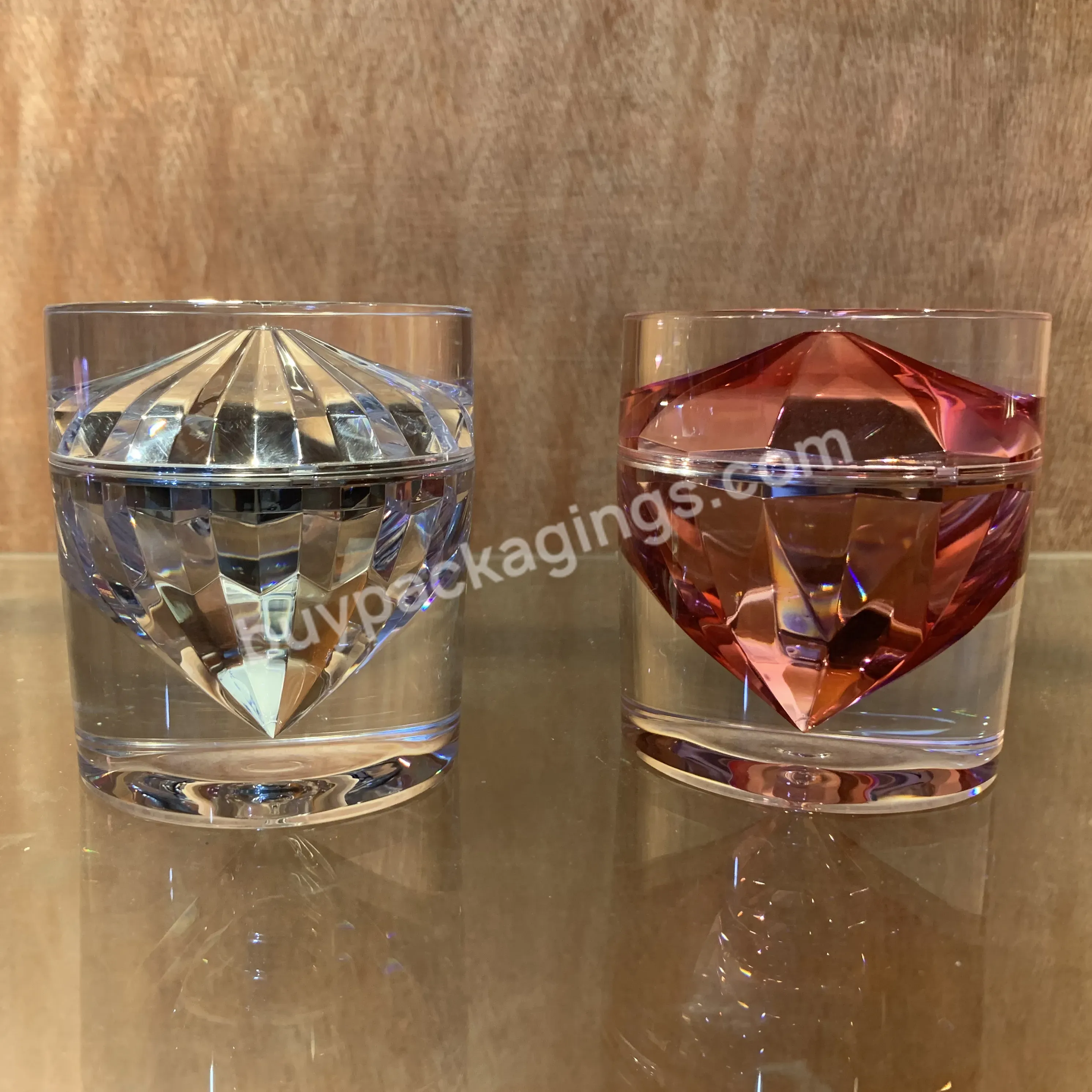 High-end 15g 50g New Design Cosmetic Packaging Diamond Acrylic Round Face Cream Jars - Buy Custom Logo Print Acrylic Cosmetic Jars,Acrylic Jar For Cream,50 Ml Acrylic Cosmetic Jar.