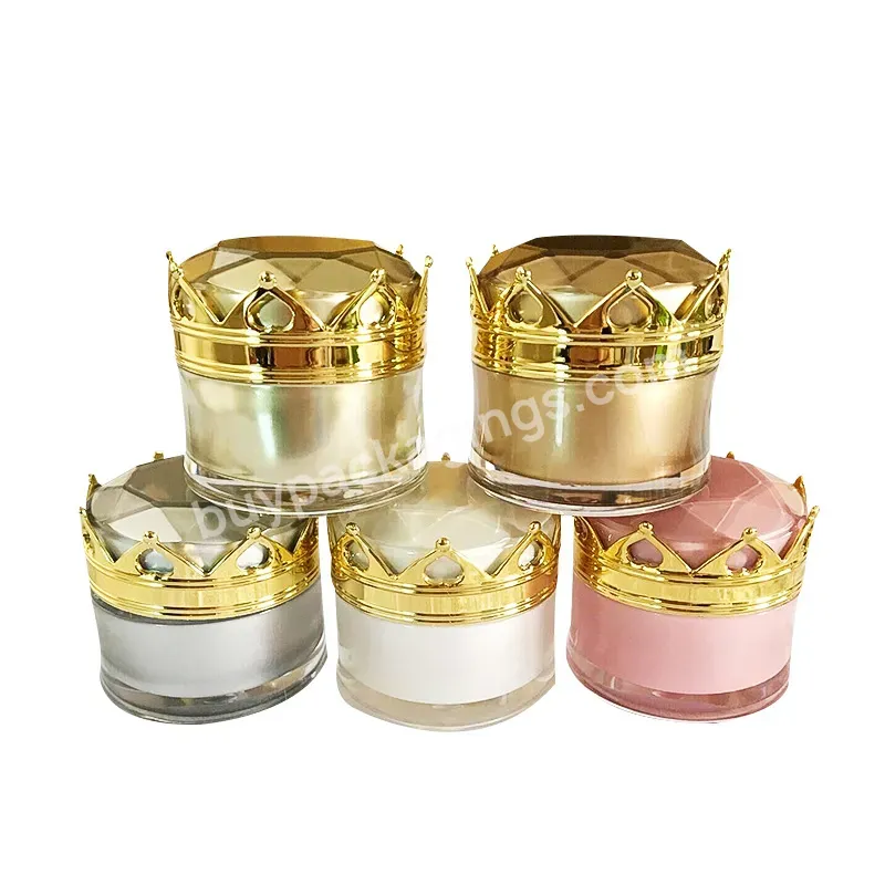 High End Cosmetic Packaging Skin Care Face Cream Container Gold Round 5g 10g 15g 20g Acrylic Cosmetic Jar - Buy Body Butter Cream Jar,Gold Jar Cosmetic,Acrylic Cream Container.