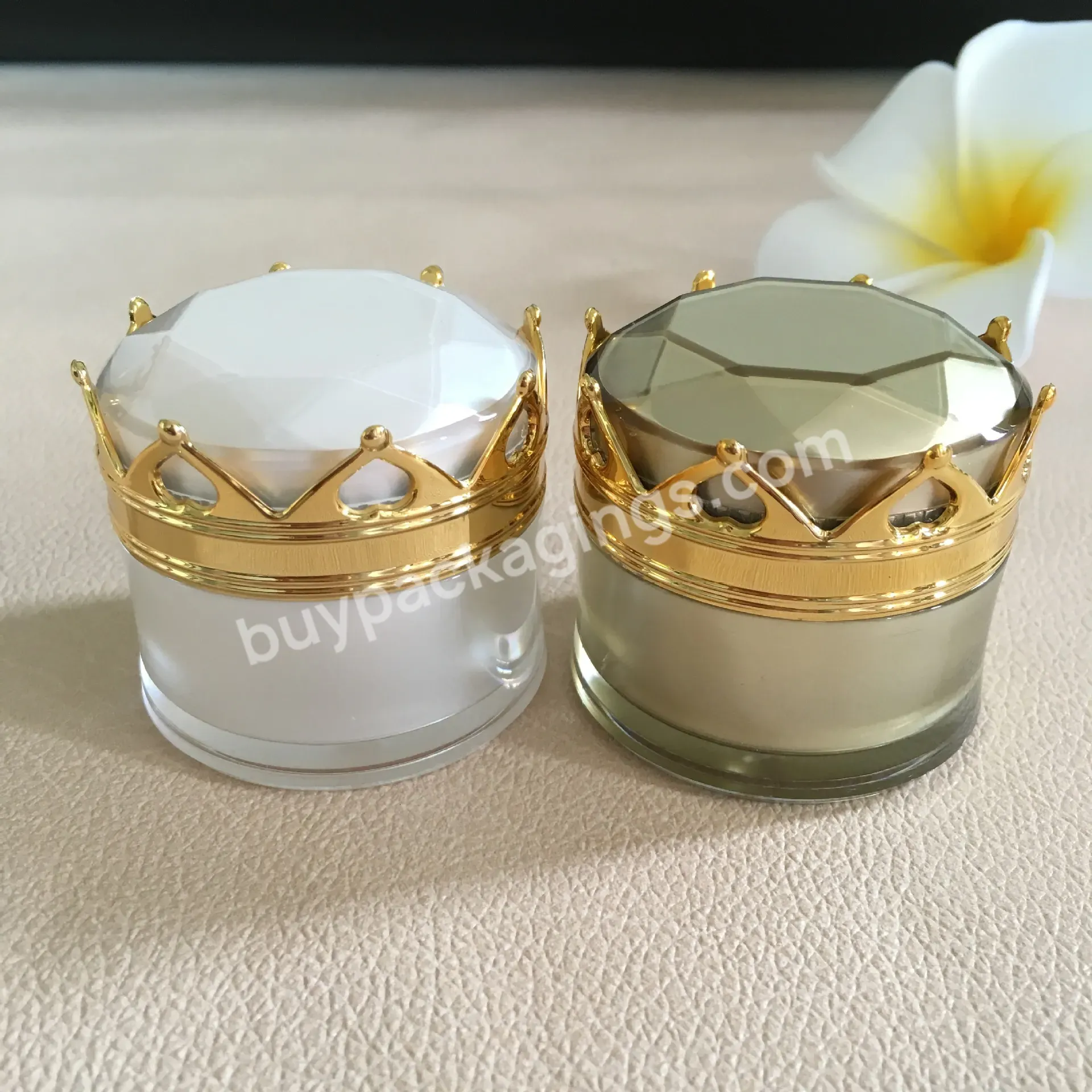 High End Cosmetic Packaging Skin Care Face Cream Container Gold Round 5g 10g 15g 20g Acrylic Cosmetic Jar - Buy Body Butter Cream Jar,Gold Jar Cosmetic,Acrylic Cream Container.