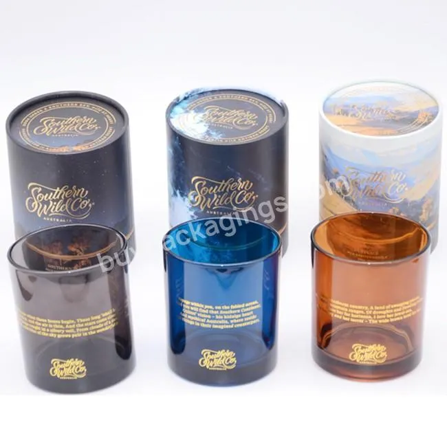 High End Custom Eco Friendly  Candle Jars Bottle Paper Tube Packaging Box Wholesale