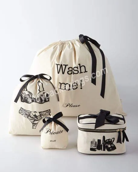 High End Custom Logo Reusable Eco Friendly Blank Small Organic Custom Cotton Drawstring Pouch Bags