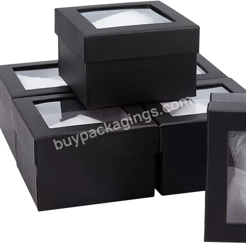 High-end Lid And Base Rigid Paper Box Cardboard Gift Box Packaging Box With Pet Window For Watch Earing And Jewelry - Buy New Design Paper Watch Boxes Packaging Gift Wrap Box,Custom Logo New Design Paper Cardboard Men Women Watch Box With Window,Cust