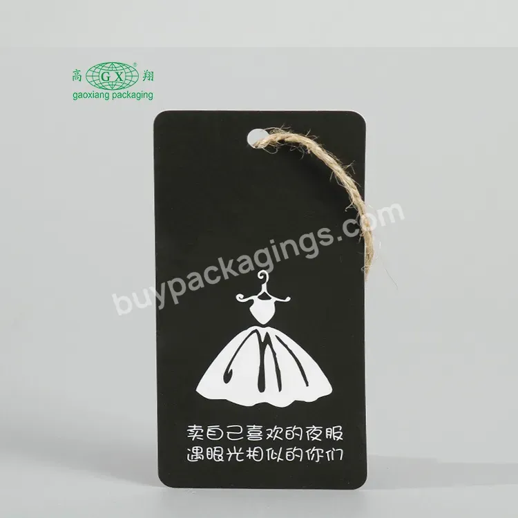 High Grade Garment Tags Black Cardboard Swing Tickets Blank Hang Tags