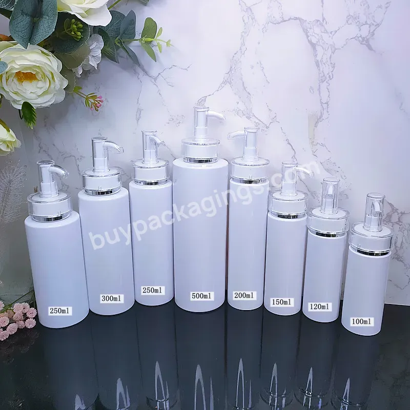 High-grade Luxury Cosmetic Packaging 100ml 150ml 200ml Porcelain White Cosmetic Cream Lotion Pump Bottles - Buy Cosmetic Bottle,Empty Lotion Bottle,Shampoo Bottle.