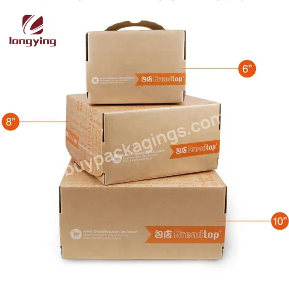 High Grade Recycled Paper Square Box Thick Kraft Paper With Handle For Pastry/egg Tart/cake Packaging Box - Buy Recycled Paper Square Box Thick Kraft Paper,Handle,Pastry/egg Tart/cake Packaging Box.