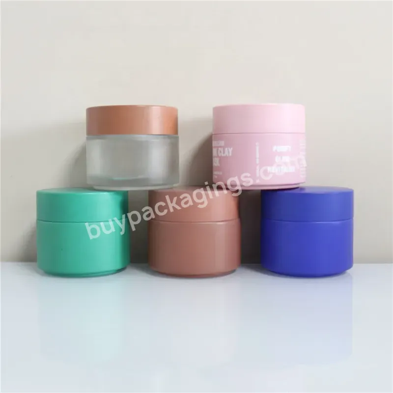 High Quality 100g 200g 30g 50g Matte Frosted Cosmetic Packaging Skincare Face Cream Glass Container Jars With Lid - Buy 20g 30g 50g 100g Skincare Container Ceramic Glass Jars,30g 50g Frosted Pink Blue Skincare Cream Jar Pot Body Butter Scrub Face Eye