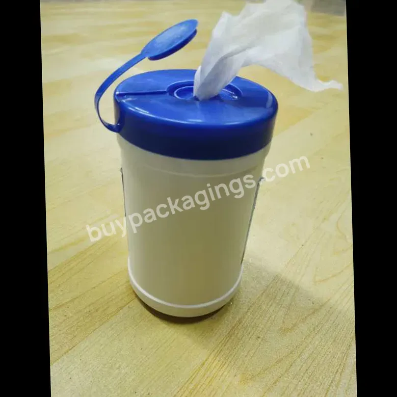 High Quality 60-120 Pcs Plastic White Hdpe Wet Wipes Tissue Canister Container Bottle For Disinfection Liquid - Buy Disinfecting Wet Tissue Wipe Pail Container Bottle With Non-woven Fabrics,White Disinfecting Wet Tissue Canister Container,Dry Non-wov