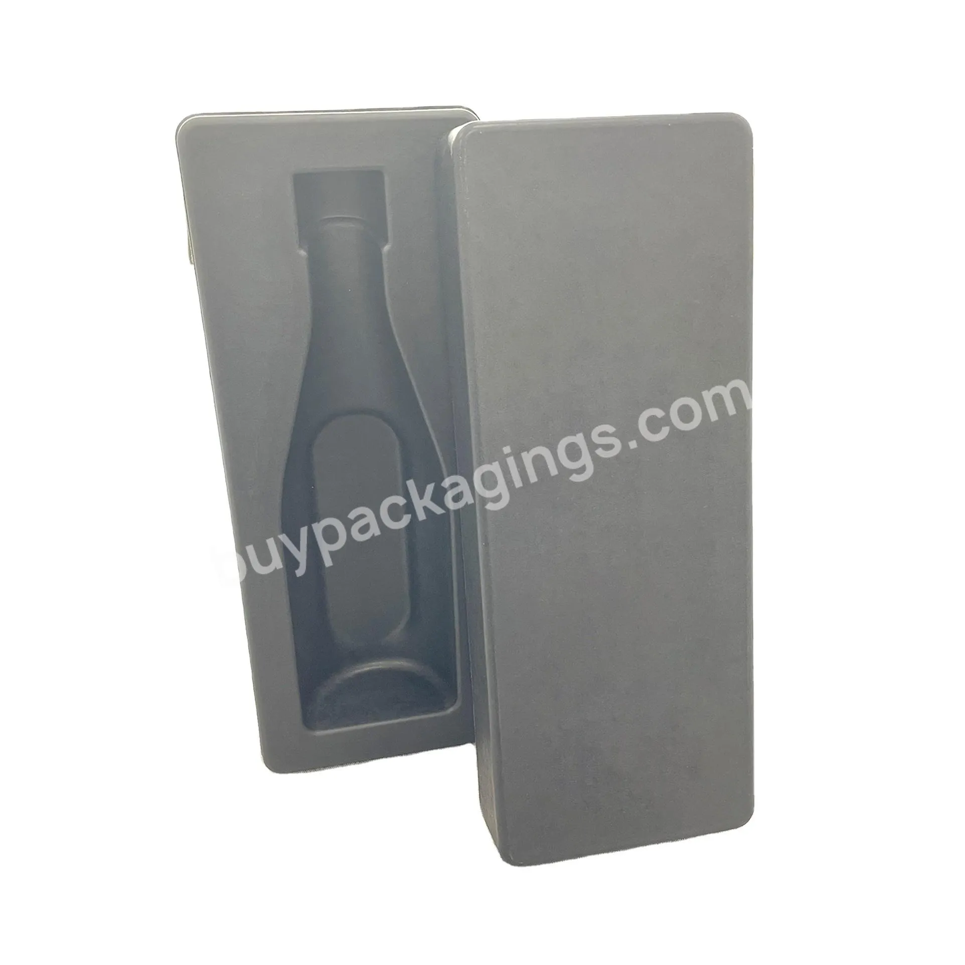 High Quality Biodegradable Custom Embossing Pulp Molded Process Type Fancy Bottle Gift Paper Whole Box Packaging