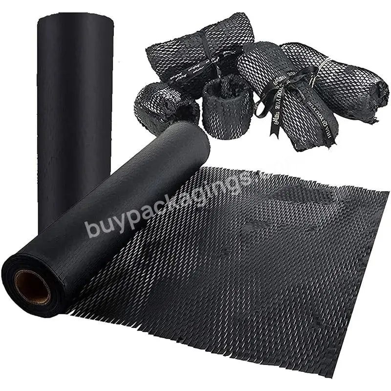 High Quality Biodegradable Paper Honeycomb Wrap 38cm*50m Black Wrapping Dispenser Honeycomb Paper - Buy Paper Honeycomb Wrap,Honeycomb Cushion Paper,Honeycomb Kraft Paper Roll.