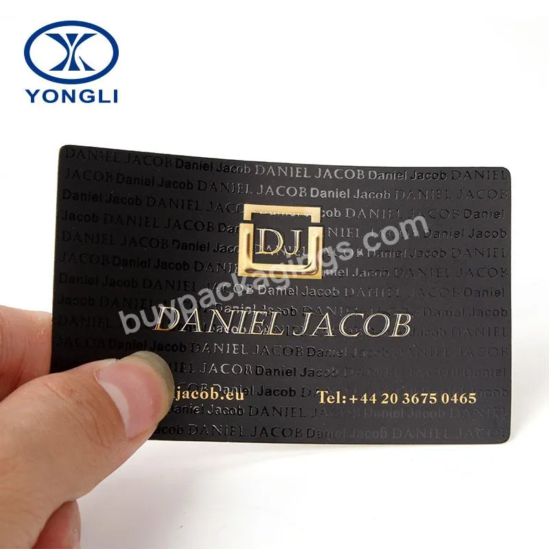 High Quality Black Gold Silver Foil Card Debossed Visiting Hot Stamping Business Card Printing With Red Edge