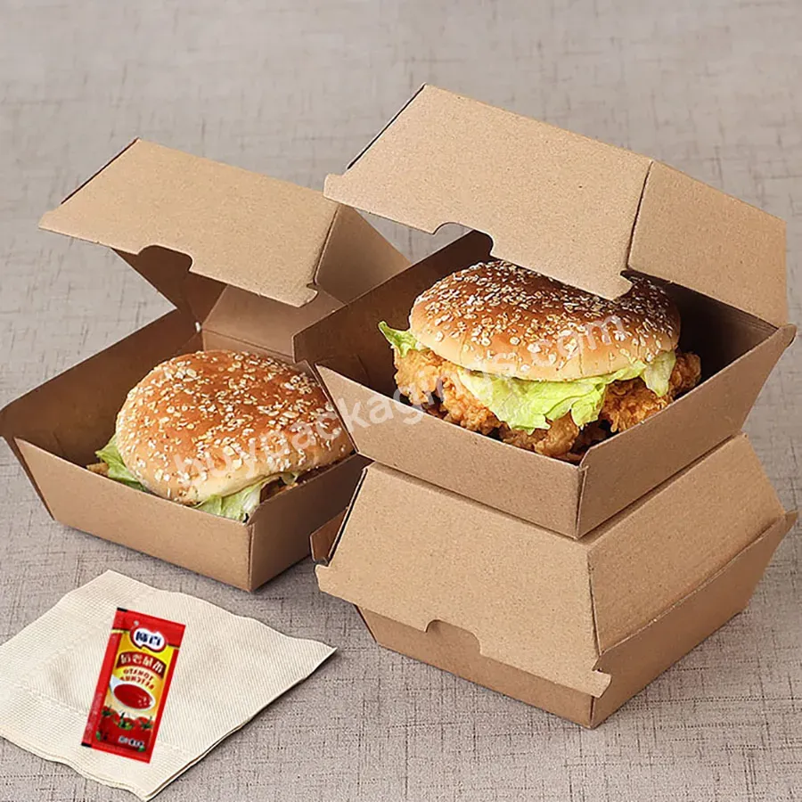 High Quality Burger Box Kraft Disposable Food Grade Hamburger Box Personalised Burger Boxes - Buy Burger Box Kraft,Disposable Food Grade Hamburger Box,Personalised Burger Boxes.
