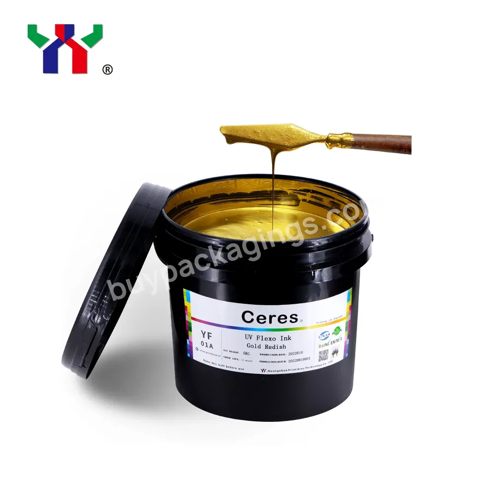 High Quality Ceres Strong Adhesive Force Uv/led Flexo Printing Ink For Paper And Label Printing (pp,Pet Material),Color 872 Gold - Buy Uv Flexo Ink,Flexo Uv Ink,Flexo 872 Gold.