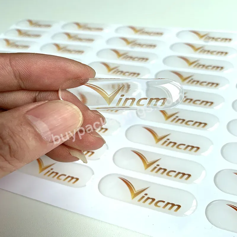 High Quality Clear Epoxy Resin Sticker Labels With Custom Brand Logo