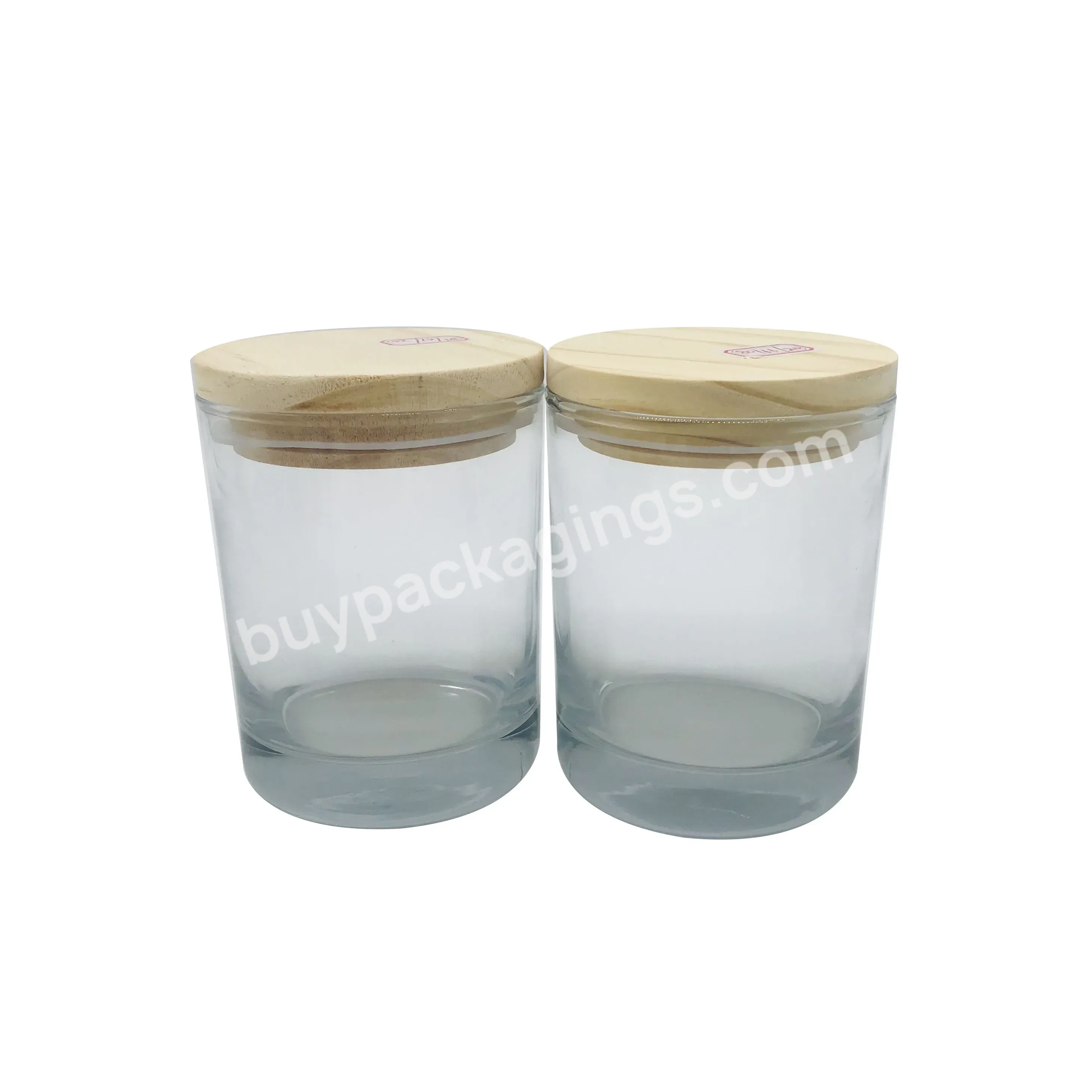 High Quality Clear Glass Candle Jars Round Candle Jar With Bamboo Wooden Lid 230ml 310ml 320ml 420ml 450ml - Buy Glass Candle Jars,Candle Jar With Bamboo Lid,Candle Jar With Bamboo Wooden Lid.