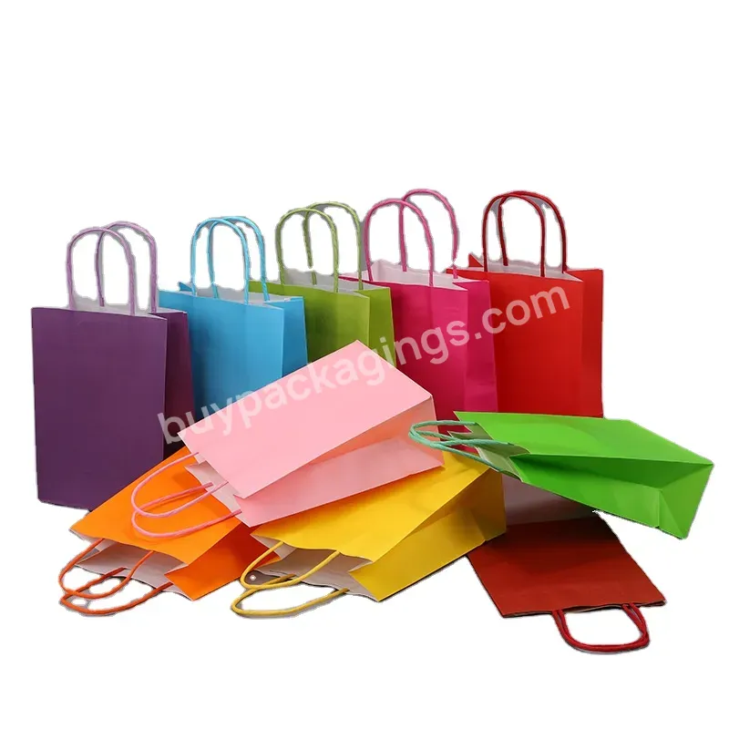 High Quality Colorful Kraft Paper Shopping Bag Custom Printing Logo Paper Bag With Custom Handle - Buy Party Assorted Paper Bags Paper Bag Disposable White Paper Gift Bag Paper Carry Bag Custom Custom Clothing Packaging Paper Bags,Kraft Paper Bags,Wh