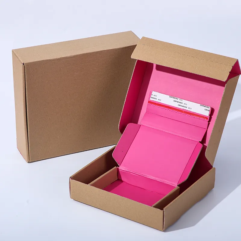 High Quality Corrugated Custom Logo Packaging Box Easy Tear Strip Corrugated  Mailing Box Kraft Paper Box