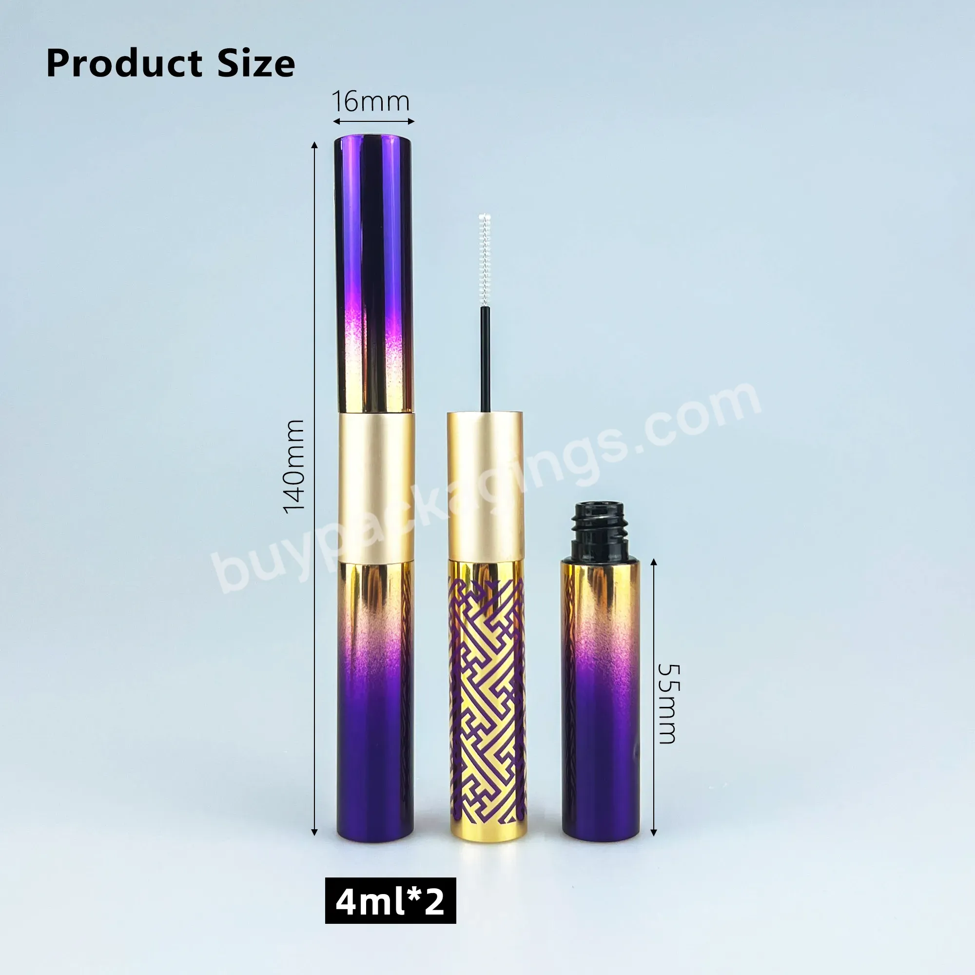 High Quality Custom Aluminum Mascara Tube Double Side Empty Eyeliner Tubes With Brush - Buy 8ml Wholesale Custom Unique Round Shape Aluminum Mascara Tubes,Make Your Own Gradient Lipstick Tube Lip Gloss Tubes Packaging With Private Label,High Quality