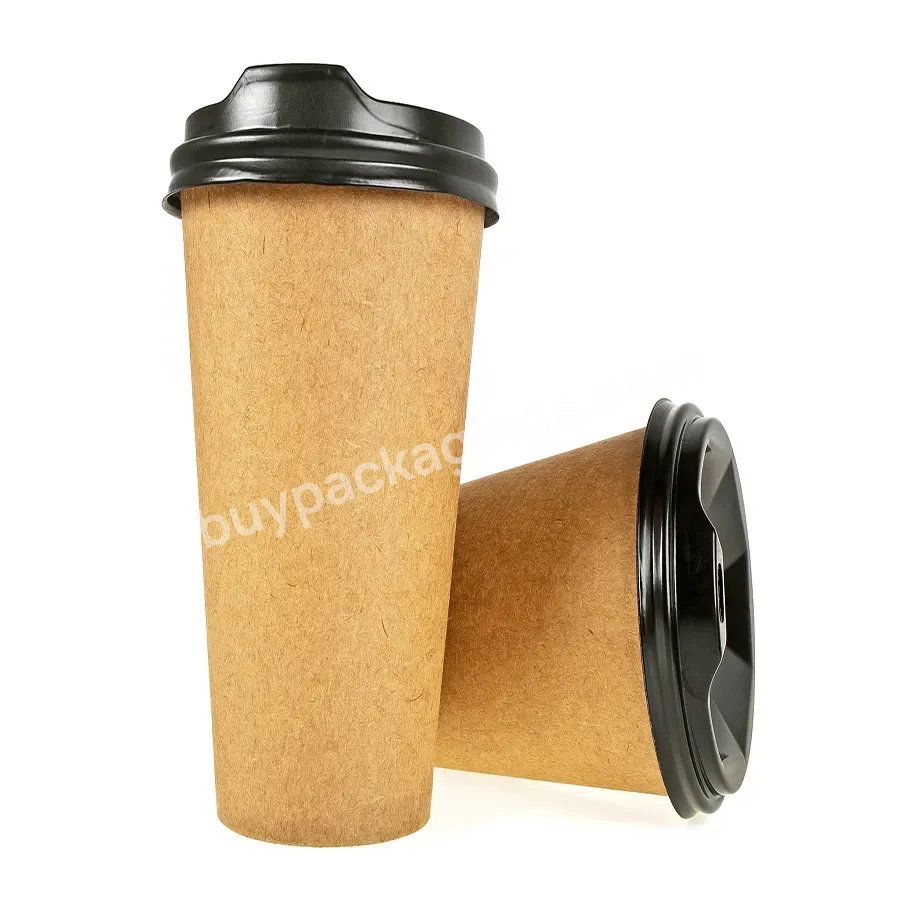 High Quality Custom Coffee Drink Carriers Kraft Paper Cups For Milk Coffee Reusable Coffee Cup Anti-scalding Paper Cup