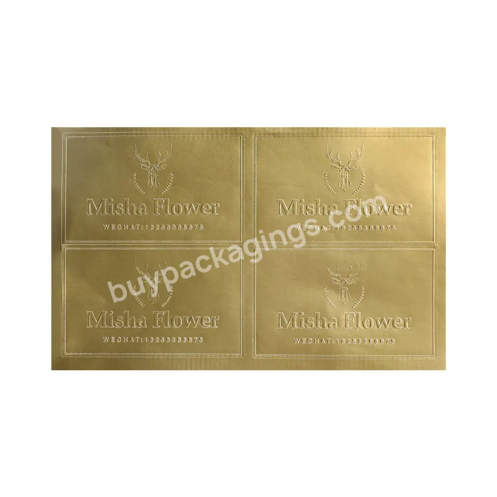 High Quality Custom Hot Stamping Logo 3d Embossed Label Gold Foil Embossed Stickers - Buy Gold Foil Embossed Stickers,Custom Label Sticker,Custom Labels Stickers Gold.