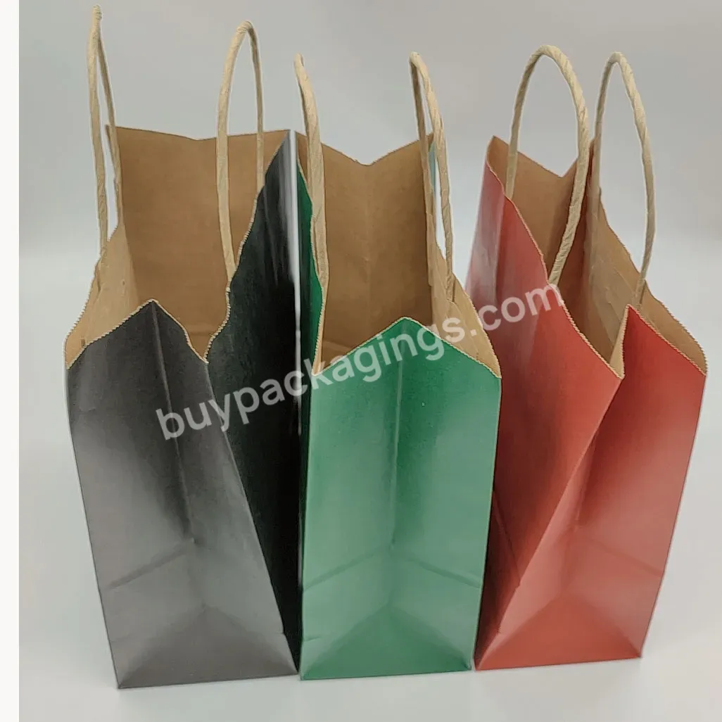 High Quality Custom Kraft Paper Bag With Handle For Shopping Packaging