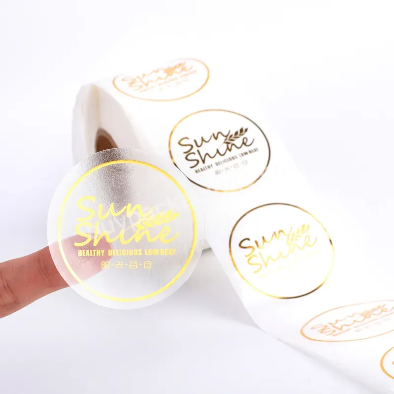 High Quality Custom Self Adhesive Clear Gold Foil Sticker Labels Printing Roll Transparent Stickers - Buy Clear Stickers,Transparent Stickers,Gold Foil Stickers.