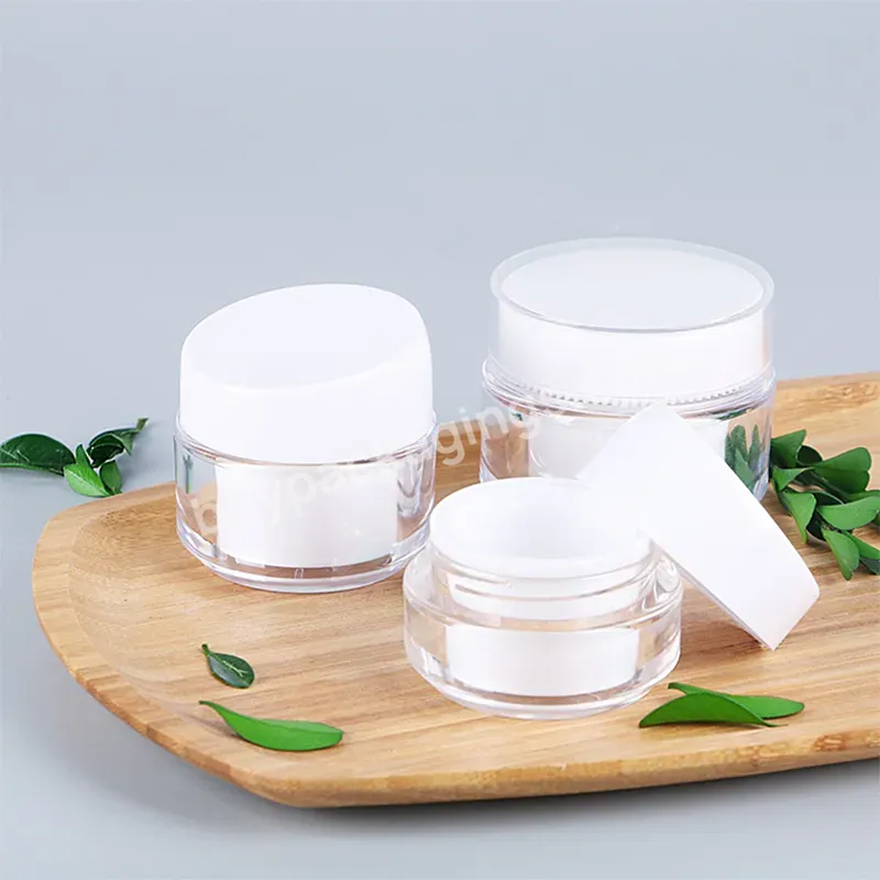 High Quality Customized 20g 30g 50g Double Wall Clear Cream Jar Plastic Ps Cosmetic Jar