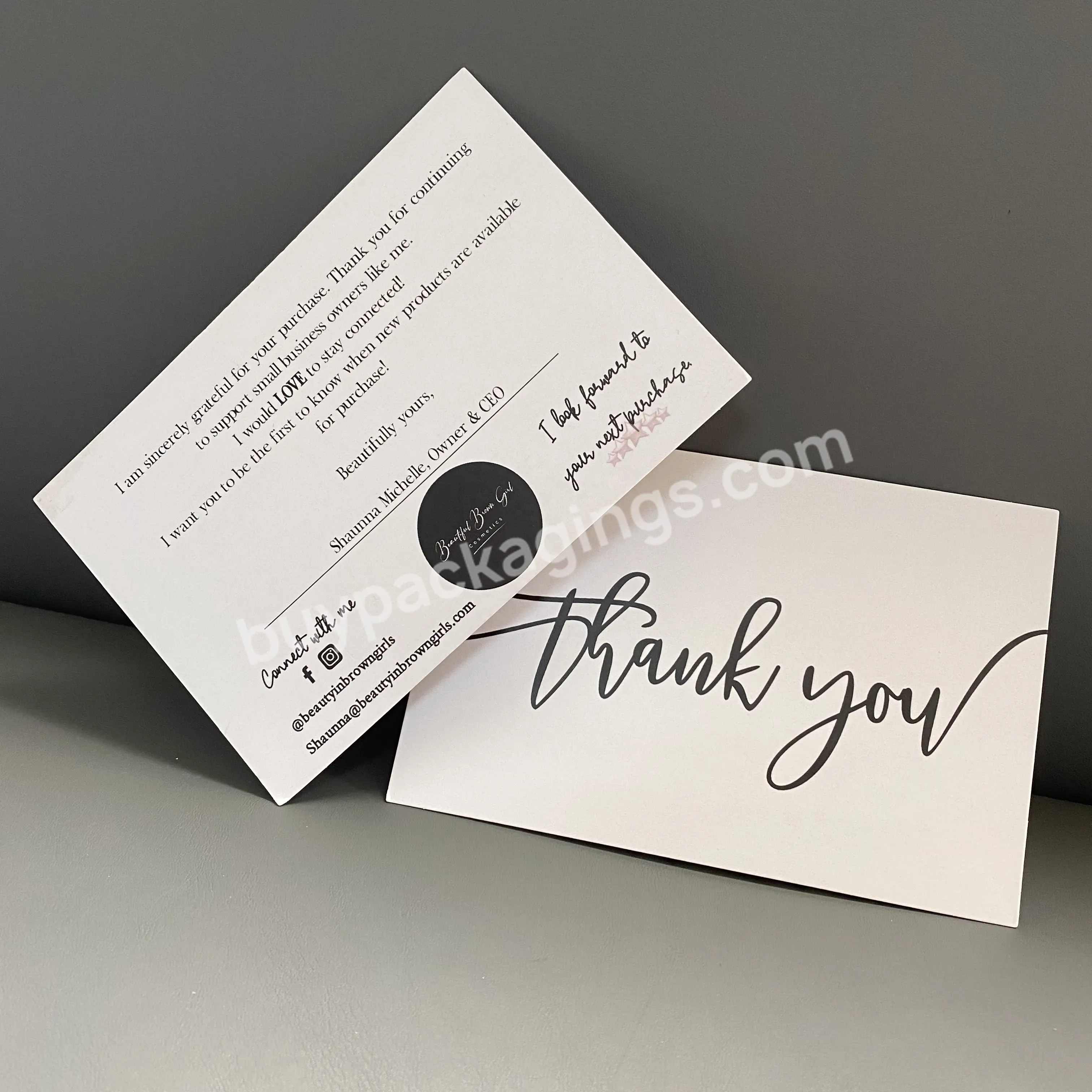 High Quality Customized Business Paper Card Printing / Greeting Thank You Postcard