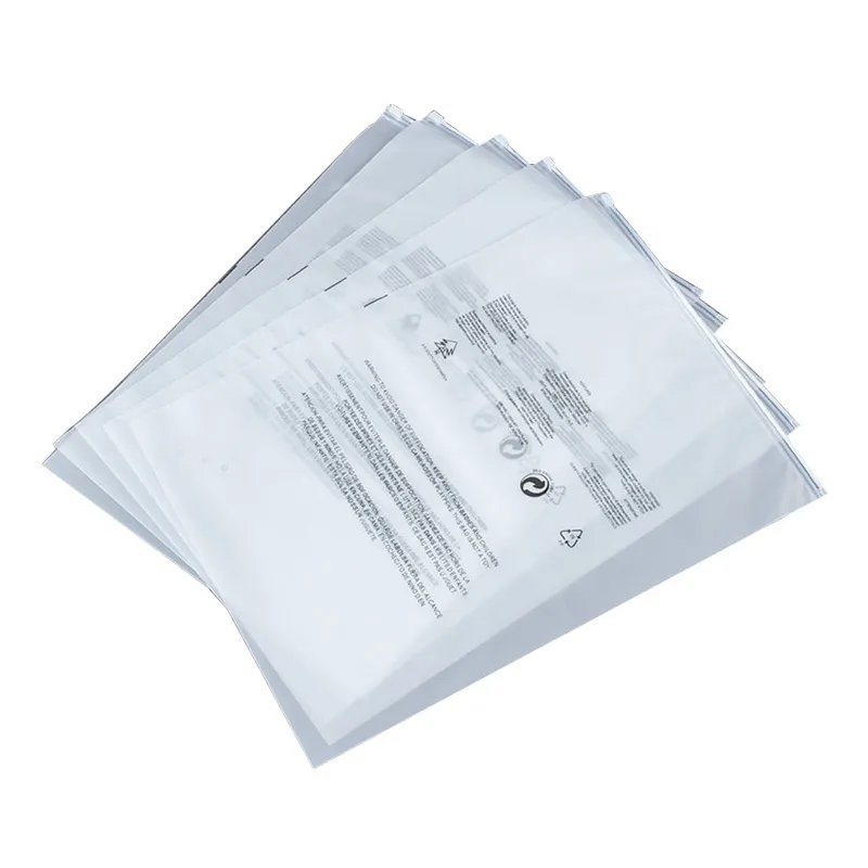 High Quality Eco Friendly Soft Varied Size Children Zipper Zip Clear Packaging Frosted Clothing Bags Biodegradable For Clothing