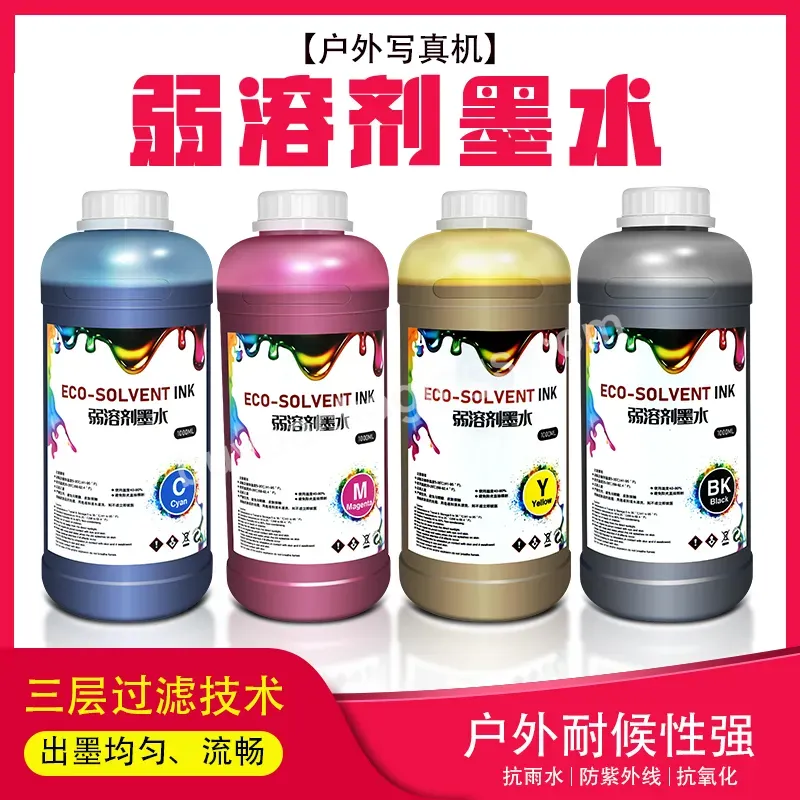 High Quality Ecosolvent Ink Cmyk 1000ml Eco Solvent Ink For Dx4 Dx5 Dx7 Tx800 Xp600 Printhead - Buy Eco Solvent Ink Dx4 Dx5 Dx7,Dx5 Eco Solvent Ink,Eco Solvent Ink For Dx5.